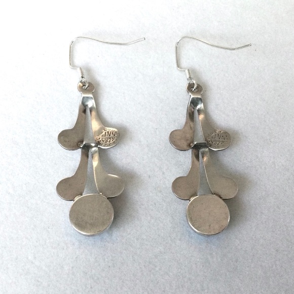 Vintage Larimar & Sterling Drop Earrings - Stamped JNN Hecho En Mexico 925 - Picture 4 of 9